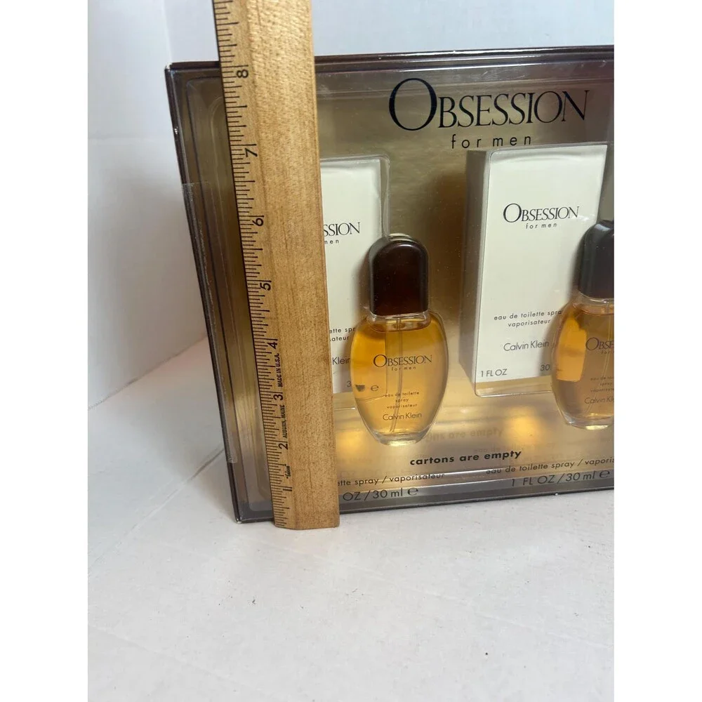 Calvin Klein Obsession for Men Gift Set 2x 1oz EDT Bottles Vintage Display